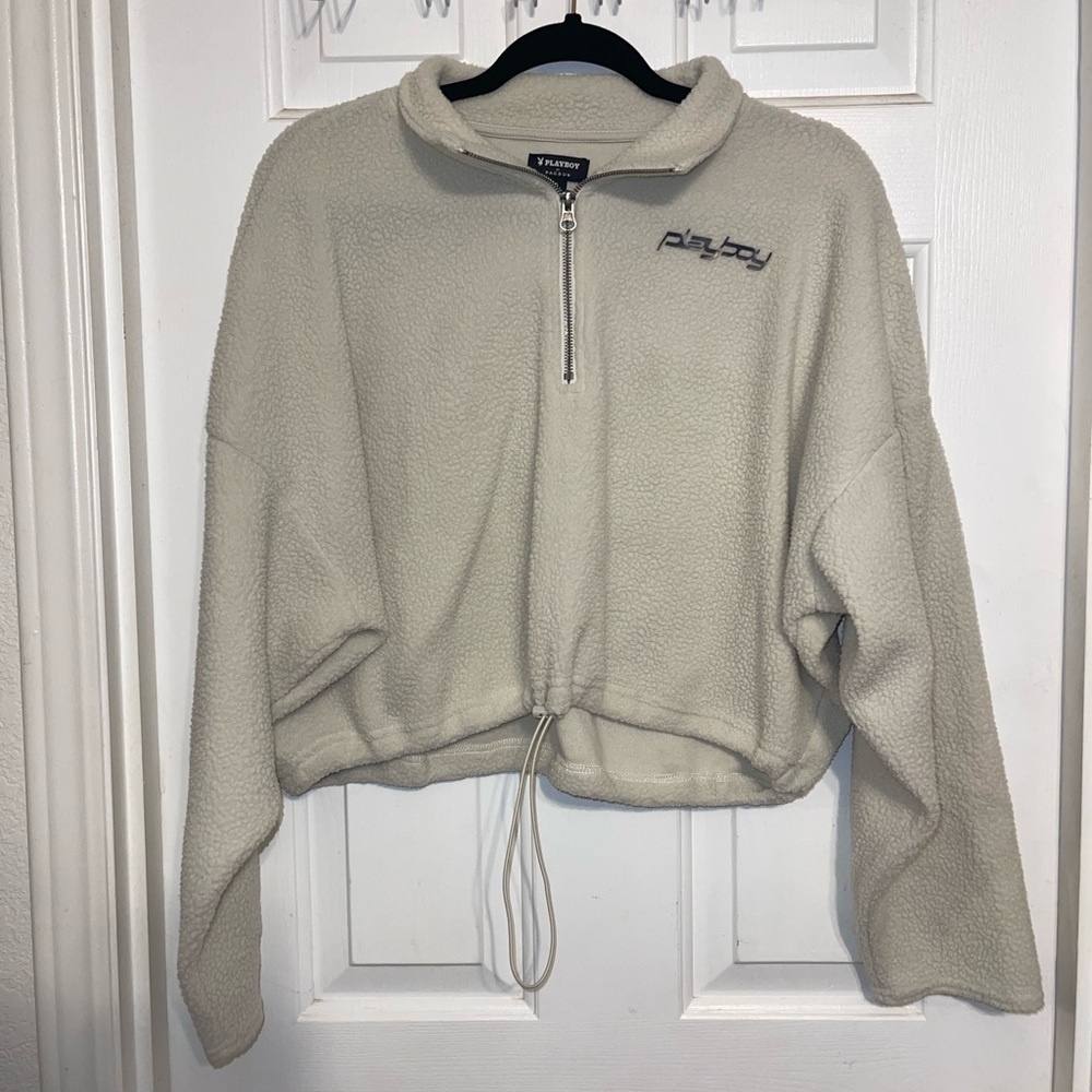 Playboy Cream Fleece Jacket